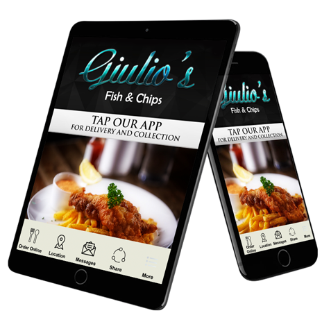 giulios Fish&Chips Falkirk app mockup